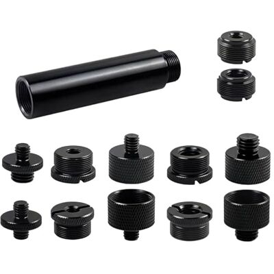 KACCDE Professional 13 Piece Metal Microphone Adapter Set Microphone Mount Adapter Suitable for Most Stands & Boom Arms Micr Stand Accessories KACCDE Professional 13 Piece Metal Microphone Adapter Set Microphone Mount Adapter Suitable for Most Stands & Boom Arms Micr Stand Accessories