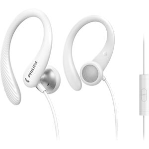 Philips Audio Sports Headphones A1105WT/00 With Microphone, In-Ear (Flexible Ear Hook, Bass Beat Vent, IPX2 Sweat Resistant, Secure Fit, In-Line Remote Control) White Philips Audio Sports Headphones A1105WT/00 With Microphone, In-Ear (Flexible Ear Hook, Bass Beat Vent, IPX2 Sweat Resistant, Secure Fit, In-Line Remote Control) White