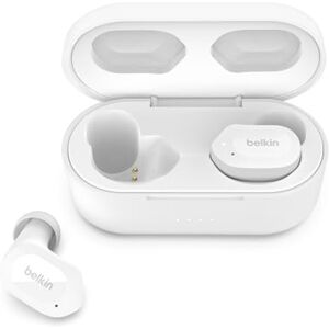 Belkin SOUNDFORM Play True Wireless Earbuds, Wireless Earphones with 3 EQ Presets, IPX5 Sweat and Water Resistant, 38 Hours Play Time for iPhone, Galaxy, Pixel and More White Belkin SOUNDFORM Play True Wireless Earbuds, Wireless Earphones with 3 EQ Presets, IPX5 Sweat and Water Resistant, 38 Hours Play Time for iPhone, Galaxy, Pixel and More White