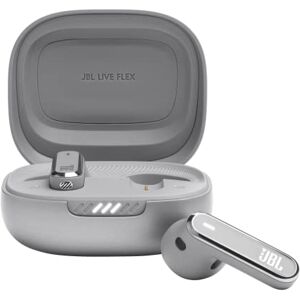 JBL Live Flex In-Ear Bluetooth Earphones, Water-Resistant and Noise-Cancelling Headphones with 40-Hour Battery Life, Silver JBL Live Flex In-Ear Bluetooth Earphones, Water-Resistant and Noise-Cancelling Headphones with 40-Hour Battery Life, Silver