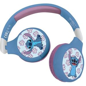 Lexibook Disney Stitch 2-in-1 Bluetooth & Wired Headphones with microphone and control button, Foldable and Ajustable, Long lasting rechargeable battery, HPBT010D Lexibook Disney Stitch 2-in-1 Bluetooth & Wired Headphones with microphone and control button, Foldable and Ajustable, Long lasting rechargeable battery, HPBT010D