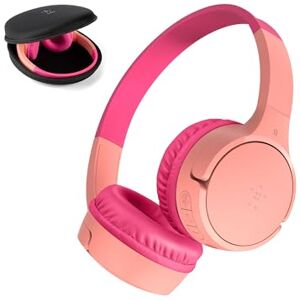 Belkin SoundForm Mini Kids Wireless Headphones with Built-In Microphone, 30H of Playback Time, & Fun Stickers Over-Ear Headsets for Online Learning, School, Travel, iPhone, iPad, Galaxy Pink Belkin SoundForm Mini Kids Wireless Headphones with Built-In Microphone, 30H of Playback Time, & Fun Stickers Over-Ear Headsets for Online Learning, School, Travel, iPhone, iPad, Galaxy Pink