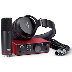 Focusrite Scarlett Solo Studio 4th Gen USB Audio Interface Bundle for the Songwriter, Guitarist or Vocalist with Condenser Microphone and Headphones for Recording, Songwriting, and Podcasting Focusrite Scarlett Solo Studio 4th Gen USB Audio Interface Bundle for the Songwriter, Guitarist or Vocalist with Condenser Microphone and Headphones for Recording, Songwriting, and Podcasting