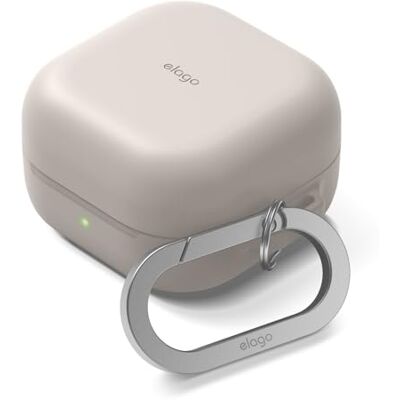 elago Silicone Case with Carabiner for Galaxy Buds 4 Pro & Galaxy Buds 4 Premium Silicone Cover with Carabiner, Full Protection, Wireless Charging, Headphone Accessories, Unisex (Stone) elago Silicone Case with Carabiner for Galaxy Buds 4 Pro & Galaxy Buds 4 Premium Silicone Cover with Carabiner, Full Protection, Wireless Charging, Headphone Accessories, Unisex (Stone)