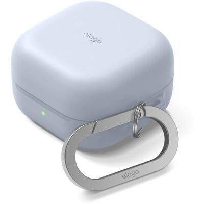 elago Silicone Case with Carabiner for Galaxy Buds 4 Pro & Galaxy Buds 4 Premium Silicone Cover with Carabiner, Full Protection, Wireless Charging, Headphone Accessories, Unisex (Light Blue) elago Silicone Case with Carabiner for Galaxy Buds 4 Pro & Galaxy Buds 4 Premium Silicone Cover with Carabiner, Full Protection, Wireless Charging, Headphone Accessories, Unisex (Light Blue)