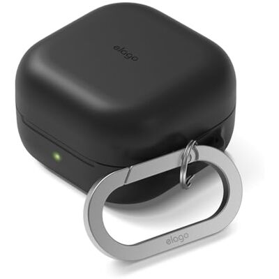 elago Silicone Case with Carabiner for Galaxy Buds 4 Pro & Galaxy Buds 4 Premium Silicone Cover with Carabiner, Full Protection, Wireless Charging, Headphone Accessories, Unisex (Black) elago Silicone Case with Carabiner for Galaxy Buds 4 Pro & Galaxy Buds 4 Premium Silicone Cover with Carabiner, Full Protection, Wireless Charging, Headphone Accessories, Unisex (Black)