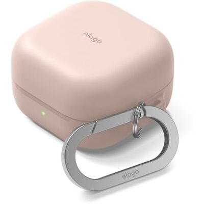 elago Silicone Case with Carabiner for Galaxy Buds 4 Pro & Galaxy Buds 4 Premium Silicone Cover with Carabiner, Full Protection, Wireless Charging, Headphone Accessories, Unisex (Sand Pink) elago Silicone Case with Carabiner for Galaxy Buds 4 Pro & Galaxy Buds 4 Premium Silicone Cover with Carabiner, Full Protection, Wireless Charging, Headphone Accessories, Unisex (Sand Pink)
