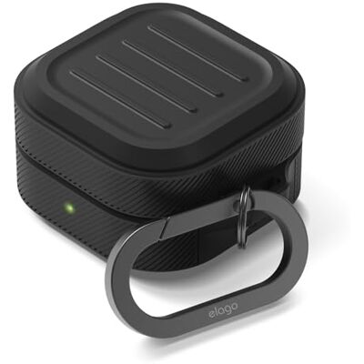 elago Armor Case with Carabiner for Galaxy Buds 4 Pro & Galaxy Buds 4 Armor Case with Carabiner, Premium Silicone Cover, Wireless Charging, Headphone Accessories, for Men, for Women (Black) elago Armor Case with Carabiner for Galaxy Buds 4 Pro & Galaxy Buds 4 Armor Case with Carabiner, Premium Silicone Cover, Wireless Charging, Headphone Accessories, for Men, for Women (Black)