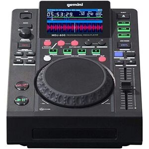 Gemini Sound Mdj-600 Professional Cd/Media Player With 4 Hot Cues And Auto/Manual Looping, Colour Screen, Midi, 24-Bit/192Khz Soundcard Gemini Sound Mdj-600 Professional Cd/Media Player With 4 Hot Cues And Auto/Manual Looping, Colour Screen, Midi, 24-Bit/192Khz Soundcard