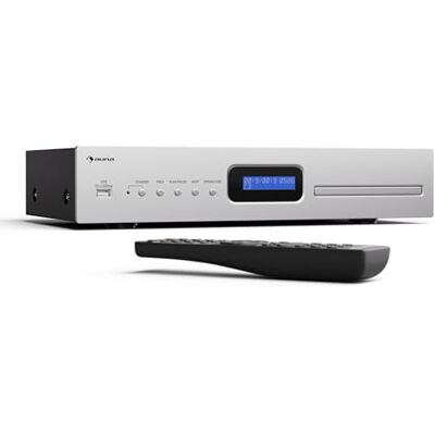 AUNA Art22 HiFi CD Player with Slot-In Drive, USB Input, CD-MP3 Playback, Remote Control, Optical & Coaxial Outputs – 130W Sound Quality – Silver AUNA Art22 HiFi CD Player with Slot-In Drive, USB Input, CD-MP3 Playback, Remote Control, Optical & Coaxial Outputs – 130W Sound Quality – Silver