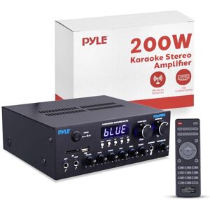 Pyle Bluetooth HD Home Audio Amplifier Receiver Stereo 300W Dual Channel Sound Audio System, MP3, USB, SD, AUX, RCA, MIC, Headphone, FM, LED, Reverb Delay, for Home Theater Speakers, Studio PDA99BU Pyle Bluetooth HD Home Audio Amplifier Receiver Stereo 300W Dual Channel Sound Audio System, MP3, USB, SD, AUX, RCA, MIC, Headphone, FM, LED, Reverb Delay, for Home Theater Speakers, Studio PDA99BU