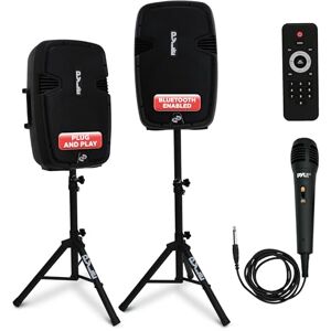 Pyle Wireless Portable PA Speaker System 1800W High Powered Bluetooth Compatible Active + Passive Pair Outdoor Sound Speakers w/USB SD MP3 AUX 35mm Mount, 2 Stand, Microphone, Remote PPHP1249KT Pyle Wireless Portable PA Speaker System 1800W High Powered Bluetooth Compatible Active + Passive Pair Outdoor Sound Speakers w/USB SD MP3 AUX 35mm Mount, 2 Stand, Microphone, Remote PPHP1249KT