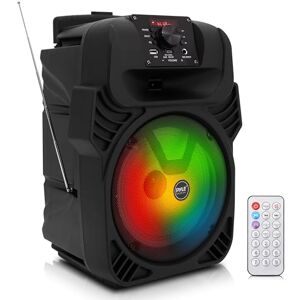 Pyle Portable Bluetooth PA Speaker 400W – 8 Inch Subwoofer, Rechargeable Party Speaker with LED Lights, Mic Input, USB MP3 FM Radio, Remote Control for Karaoke Events and Outdoor Use Pyle Portable Bluetooth PA Speaker 400W – 8 Inch Subwoofer, Rechargeable Party Speaker with LED Lights, Mic Input, USB MP3 FM Radio, Remote Control for Karaoke Events and Outdoor Use