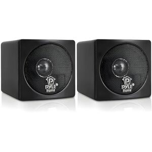 Pyle 7.6cm Mini Cube Bookshelf Speakers, 100W Compact Stereo Speakers for Home Audio, Desktop, and TV, Clear Full-Range Sound, Pair (Black) Pyle 7.6cm Mini Cube Bookshelf Speakers, 100W Compact Stereo Speakers for Home Audio, Desktop, and TV, Clear Full-Range Sound, Pair (Black)