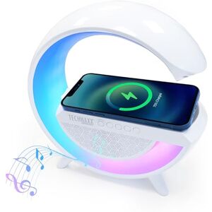 Technaxx LED Night Light with Bluetooth Speaker and 10W Wireless Charging, RGB Mood Light Bedside Lamp, Multifunction Wireless Charger, USB MicroSD FM Radio AUX, Hands-Free Calling TX-264 Technaxx LED Night Light with Bluetooth Speaker and 10W Wireless Charging, RGB Mood Light Bedside Lamp, Multifunction Wireless Charger, USB MicroSD FM Radio AUX, Hands-Free Calling TX-264
