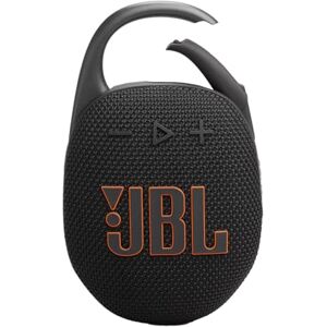 JBL Clip 5 Ultra-Portable Bluetooth Speaker with Integrated Carabiner, Big Pro Sound, PlaytimeBoost, Waterproof Design and 12-Hour Playtime, Black JBL Clip 5 Ultra-Portable Bluetooth Speaker with Integrated Carabiner, Big Pro Sound, PlaytimeBoost, Waterproof Design and 12-Hour Playtime, Black