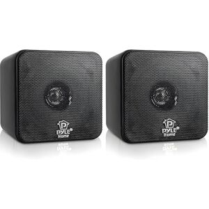 Pyle Mini Cube Bookshelf Speakers 10cm, 200W Compact Stereo Speakers for Home Audio, Desktop, and TV, Clear Full-Range Sound, Pair (Black) Pyle Mini Cube Bookshelf Speakers 10cm, 200W Compact Stereo Speakers for Home Audio, Desktop, and TV, Clear Full-Range Sound, Pair (Black)
