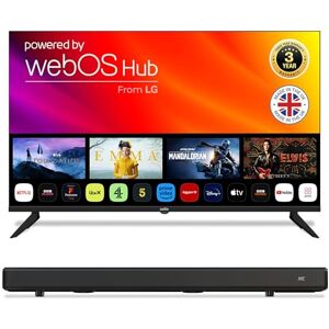 Cello 43" frameless Smart LED TV with 80W 2.1 channel Bluetooth soundbar, webOS, Netflix, Prime Video and HDMI Cello 43" frameless Smart LED TV with 80W 2.1 channel Bluetooth soundbar, webOS, Netflix, Prime Video and HDMI