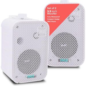Pyle Home Dual Waterproof Outdoor Speaker System 300W 3.5 Inch/8.9cm Pair of Weatherproof Wall/Ceiling Mounted Speakers, Heavy Duty Grill, Universal Mount, For Pool, Patio, Boat, Indoor, (White) Pyle Home Dual Waterproof Outdoor Speaker System 300W 3.5 Inch/8.9cm Pair of Weatherproof Wall/Ceiling Mounted Speakers, Heavy Duty Grill, Universal Mount, For Pool, Patio, Boat, Indoor, (White)