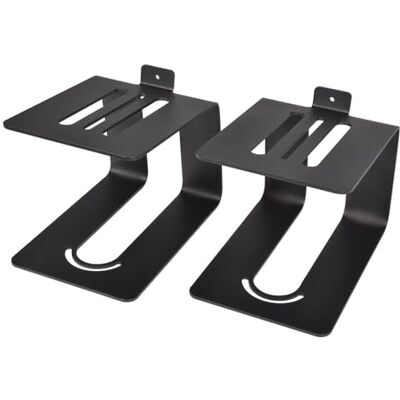 QTX Elevated Desktop Speaker Stands Pair of Small Studio Monitor Risers for Home and Music Production Vibration Reducing Shelf Mounts for Compact Bookshelf Speakers and Audio Monitors QTX Elevated Desktop Speaker Stands Pair of Small Studio Monitor Risers for Home and Music Production Vibration Reducing Shelf Mounts for Compact Bookshelf Speakers and Audio Monitors