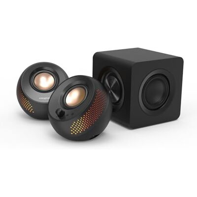 Creative Labs Pebble X Plus 2.1 USB-C Computer Speakers with Subwoofer and Customizable RGB Lighting, Bluetooth 5.3, USB Audio, Up to 15W RMS Power for PC and Mac Creative Labs Pebble X Plus 2.1 USB-C Computer Speakers with Subwoofer and Customizable RGB Lighting, Bluetooth 5.3, USB Audio, Up to 15W RMS Power for PC and Mac