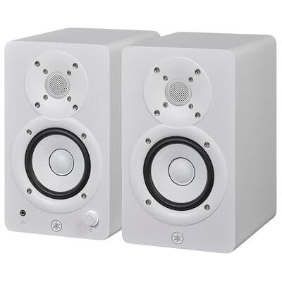 Yamaha HS3 Studio Monitors – Active Speakers, Pair of Compact 2-Way Powered Speakers, Bass-Reflex 3.5" 52W, Flat Frequency Response, Advanced Room Control, Music Production and Video Editing White Yamaha HS3 Studio Monitors – Active Speakers, Pair of Compact 2-Way Powered Speakers, Bass-Reflex 3.5" 52W, Flat Frequency Response, Advanced Room Control, Music Production and Video Editing White