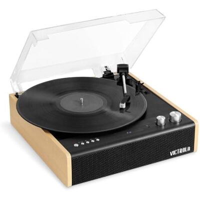 Victrola Eastwood – Bluetooth Record Player – 3-Speed Turntable, Premium MM Cartridge, Vinyl Stream for Wireless Streaming, Removable Dust Cover, Built-in Speakers (Bamboo) Victrola Eastwood – Bluetooth Record Player – 3-Speed Turntable, Premium MM Cartridge, Vinyl Stream for Wireless Streaming, Removable Dust Cover, Built-in Speakers (Bamboo)