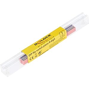 DeLOCK DIP Toggle Switch Piano 6 Digit 2.54 mm Grid Mass THT Vertical Red 5 Pieces DeLOCK DIP Toggle Switch Piano 6 Digit 2.54 mm Grid Mass THT Vertical Red 5 Pieces