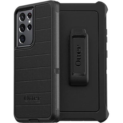 OtterBox Galaxy S21 Ultra 5G Case (Only Does Not Fit Non Plus or Plus Sizes) Defender Series Black Tough and Durable with Port Protection + Holster Clip Stand OtterBox Galaxy S21 Ultra 5G Case (Only Does Not Fit Non Plus or Plus Sizes) Defender Series Black Tough and Durable with Port Protection + Holster Clip Stand