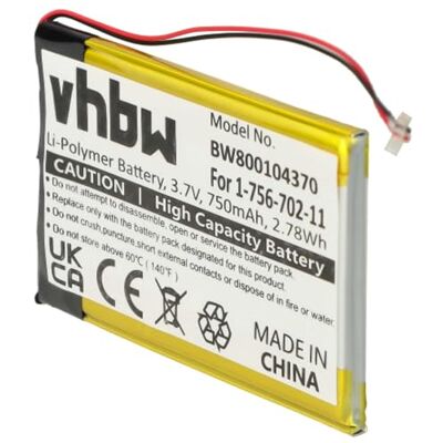 vhbw Battery compatible with Sony NWZ-A818BLK, NWZ-A828KBLK, NWZ-A829BLK MP3-Player Music Player (750 mAh, 3.7 V, Li-polymer) vhbw Battery compatible with Sony NWZ-A818BLK, NWZ-A828KBLK, NWZ-A829BLK MP3-Player Music Player (750 mAh, 3.7 V, Li-polymer)
