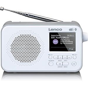 Lenco PDR-036 Portable DAB+ Radio Bluetooth 5.0 PLL FM Radio 4 Memory Space Buttons 2.4 Inch Colour Display Integrated Battery Clock Sleep Timer White Lenco PDR-036 Portable DAB+ Radio Bluetooth 5.0 PLL FM Radio 4 Memory Space Buttons 2.4 Inch Colour Display Integrated Battery Clock Sleep Timer White