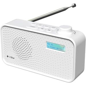 i-Star DAB Radio Portable, DAB Plus/DAB Radio, FM Radio Mains Powered or Battery, USB Charging, Clear LCD Display (White) i-Star DAB Radio Portable, DAB Plus/DAB Radio, FM Radio Mains Powered or Battery, USB Charging, Clear LCD Display (White)