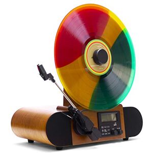 Fuse Vert Vertical Record Player Mid-Century Modern Vinyl Player with Built-in Speakers & Bluetooth FM Radio Home Audio Turntable for 12in Vinyl Records & 45rpm Fuse Vert Vertical Record Player Mid-Century Modern Vinyl Player with Built-in Speakers & Bluetooth FM Radio Home Audio Turntable for 12in Vinyl Records & 45rpm