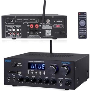 Pyle Dual Channel Bluetooth Hi-Fi Stereo Amplifier 300W, Mini Home Theatre Receiver Amp with MP3, USB, SD, AUX, RCA, MIC, FM, Reverb, Delay, Wireless Bluetooth Audio System Pyle Dual Channel Bluetooth Hi-Fi Stereo Amplifier 300W, Mini Home Theatre Receiver Amp with MP3, USB, SD, AUX, RCA, MIC, FM, Reverb, Delay, Wireless Bluetooth Audio System