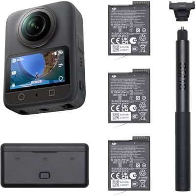 DJI Osmo 360 Adventure Combo, 360 Camera With 1-Inch 360° Imaging, Extended Battery Life With 3 Batteries, Native 8K 360° Video, 4K/120fps & 170° Boost Video, Action Camera for Sports, Vlog DJI Osmo 360 Adventure Combo, 360 Camera With 1-Inch 360° Imaging, Extended Battery Life With 3 Batteries, Native 8K 360° Video, 4K/120fps & 170° Boost Video, Action Camera for Sports, Vlog