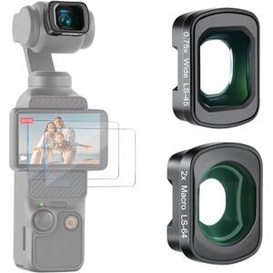NEEWER 0.75X Wide Angle & 2X Macro Lens Set Compatible with DJI Osmo Pocket 3 Creator Combo Accessories, 108° FOV, 3 Elements In 3 Groups Macro Lens Kit with Two Screen Protectors, FL-B34 NEEWER 0.75X Wide Angle & 2X Macro Lens Set Compatible with DJI Osmo Pocket 3 Creator Combo Accessories, 108° FOV, 3 Elements In 3 Groups Macro Lens Kit with Two Screen Protectors, FL-B34