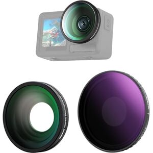 NEEWER Variable ND Filter Lens Kit Compatible with DJI Osmo Action 5 Pro/4, Screw On Multicoated HD Optical Glass ND8-32 (3-5 Stops) + 185° FOV Wide Angle Lens Action Camera Accessories, FL-54 NEEWER Variable ND Filter Lens Kit Compatible with DJI Osmo Action 5 Pro/4, Screw On Multicoated HD Optical Glass ND8-32 (3-5 Stops) + 185° FOV Wide Angle Lens Action Camera Accessories, FL-54