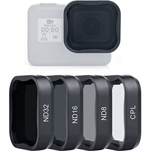 SOONSUN 4-Pack Lens Filter Kit for GoPro Hero 5/6/7 Black: CPL, ND8, ND16, ND32 Filters, Multi-Coated Optical Glass, Black SOONSUN 4-Pack Lens Filter Kit for GoPro Hero 5/6/7 Black: CPL, ND8, ND16, ND32 Filters, Multi-Coated Optical Glass, Black