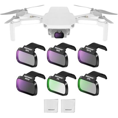 NEEWER ND Filter Set Compatible with DJI Mini 4K/2 SE/SE/2/Mavic Mini (6 Pack), ND4/8/16/32 CPL UV Multicoated HD Optical Glass Neutral Density Filters Drone Accessories, 2x Cleaning Cloth, FL-B31 NEEWER ND Filter Set Compatible with DJI Mini 4K/2 SE/SE/2/Mavic Mini (6 Pack), ND4/8/16/32 CPL UV Multicoated HD Optical Glass Neutral Density Filters Drone Accessories, 2x Cleaning Cloth, FL-B31