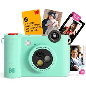 Kodak Smile+ 2-in-1 Digital Instant Camera & Wireless Bluetooth Photo Printer, 10MP, Special-Effect Rotating Lens, Zink 2x3" (5.1x7.5 cm) Sticky-Back Photos, Print via App from Smart Devices, Green Kodak Smile+ 2-in-1 Digital Instant Camera & Wireless Bluetooth Photo Printer, 10MP, Special-Effect Rotating Lens, Zink 2x3" (5.1x7.5 cm) Sticky-Back Photos, Print via App from Smart Devices, Green
