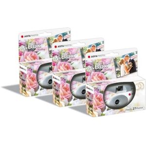 AgfaPhoto AGFA Photo Pack 3 x 601025 Disposable Camera LeBox Wedding, 27 Photos, Optical Lens 31 mm Grey AgfaPhoto AGFA Photo Pack 3 x 601025 Disposable Camera LeBox Wedding, 27 Photos, Optical Lens 31 mm Grey