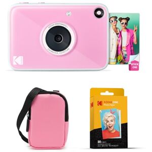 Kodak Printomatic+ Instant Print Digital Camera Starter Bundle + Carrying Case (Pink) + Zink 20pk Sticky-Back Photo Paper 10MP, Full-Color Photos, GB LED Status Indicator Pink Kodak Printomatic+ Instant Print Digital Camera Starter Bundle + Carrying Case (Pink) + Zink 20pk Sticky-Back Photo Paper 10MP, Full-Color Photos, GB LED Status Indicator Pink