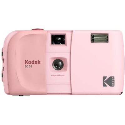 Kodak EC35 35mm Film Camera 35mm, Reusable, Focus-Free, Built-in Flash, Slide Cover, Beginner Friendly (Film & AA Battery are not Included) (Single, Blush Pink) Kodak EC35 35mm Film Camera 35mm, Reusable, Focus-Free, Built-in Flash, Slide Cover, Beginner Friendly (Film & AA Battery are not Included) (Single, Blush Pink)