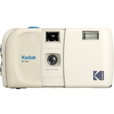 Kodak EC35 35mm Film Camera 35mm, Reusable, Focus-Free, Built-in Flash, Slide Cover, Beginner Friendly (Film & AA Battery are not Included) (Single, Vanilla White) Kodak EC35 35mm Film Camera 35mm, Reusable, Focus-Free, Built-in Flash, Slide Cover, Beginner Friendly (Film & AA Battery are not Included) (Single, Vanilla White)