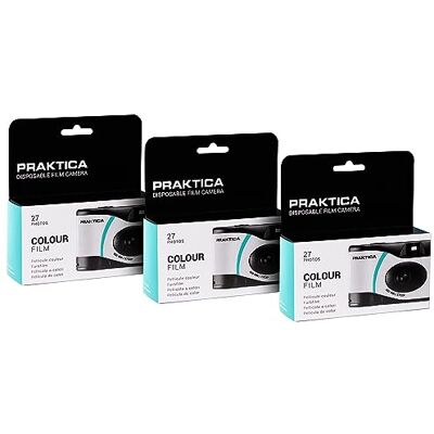 Praktica Disposable Cameras with Flash Single Use Camera Pack of 3 for weddings, gatherings, travel & more Praktica Disposable Cameras with Flash Single Use Camera Pack of 3 for weddings, gatherings, travel & more