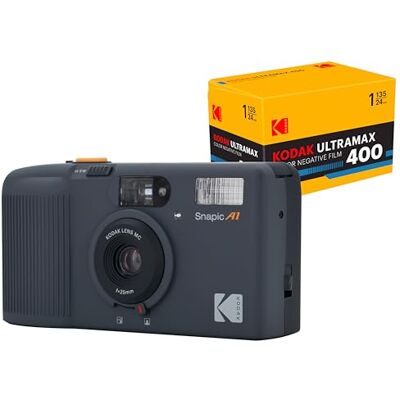 Kodak Snapic A1 35mm Film Camera 35mm, Reusable, 2-Zone Focus, Lightweight, Compact (Bundle with 24exp Film, Rhino Grey) Kodak Snapic A1 35mm Film Camera 35mm, Reusable, 2-Zone Focus, Lightweight, Compact (Bundle with 24exp Film, Rhino Grey)