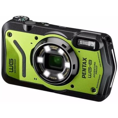 Pentax WG-8 Green all-weather adventure camera, featuring outstanding waterproof, dustproof, shock-resistant performance, multi-application ring light for macro photography and webcam function Pentax WG-8 Green all-weather adventure camera, featuring outstanding waterproof, dustproof, shock-resistant performance, multi-application ring light for macro photography and webcam function