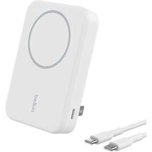 Belkin BoostCharge Pro Wireless Power Bank 10000mAh with Qi2, MagSafe Compatible Portable Charger + Built-in Pop-up Kickstand, For iPhone 17, iPhone Air, 16, 15, 14, Pixelsnap and More White Belkin BoostCharge Pro Wireless Power Bank 10000mAh with Qi2, MagSafe Compatible Portable Charger + Built-in Pop-up Kickstand, For iPhone 17, iPhone Air, 16, 15, 14, Pixelsnap and More White