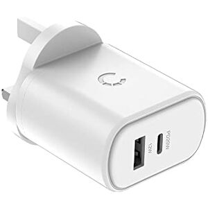 Cygnett PowerPlus 32W USB-C Wall Charger with Dual Ports UK White - Cygnett PowerPlus 32W USB-C Wall Charger with Dual Ports UK White -