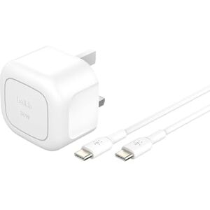 Belkin BoostCharge Compact Wall Charger 30W, Travel-friendly USB-C Power Delivery Fast Charging for Apple iPhone 17, Air, Samsung Galaxy S25, Pixel, iPad, AirPods, Tablet With Type C Cable White Belkin BoostCharge Compact Wall Charger 30W, Travel-friendly USB-C Power Delivery Fast Charging for Apple iPhone 17, Air, Samsung Galaxy S25, Pixel, iPad, AirPods, Tablet With Type C Cable White